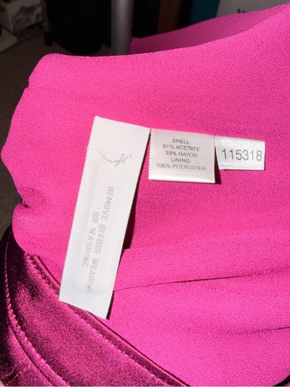 Ann Taylor Hot Pink Satin Long-Sleeve Shirt Dress - Picture 13 of 13